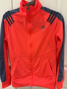 adidas Coral Full-Zip Track Jacket with grey Accents